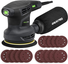 280W 13000OPM Max 6 Variable Speeds Orbital Sander with 15Pcs Sanding Discs, 5”
