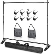 Adjustable Photo Backdrop Banner Stand with 10 X 8ft  W X H  Telescopic Tubes,...