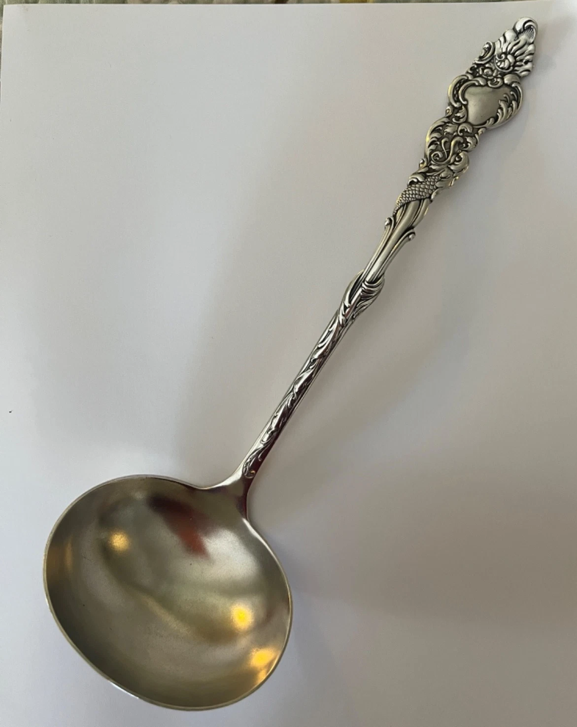 Antique 10" Soup Ladle, 1847 Rogers Bros A1 "Columbia" Silverplate ~ No Mono