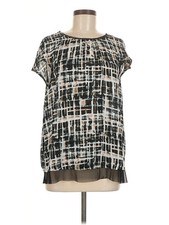 Simply Vera Vera Wang Women Black Short Sleeve Blouse M