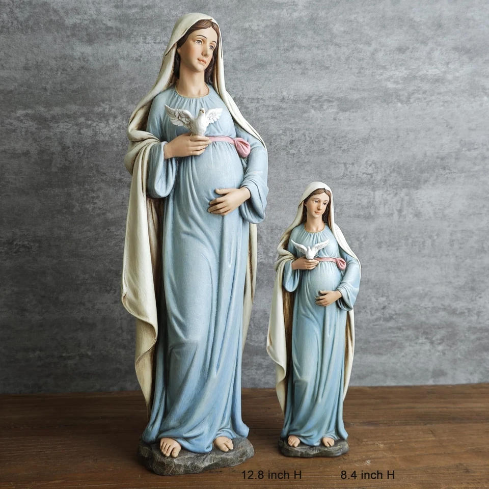Expectante Virgen María Estatua 12.8" Bendita Embarazada Virgen María Regalo Religioso Foto 3 de 4