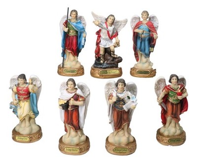 Archangels Michael Gabriel Raphael Jofiel Barachiel Uriel Zadquiel Figurine Set