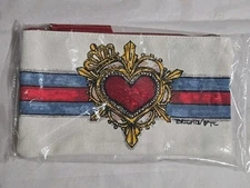 BRIGHTON “In Love We Trust” Pouch Makeup/Jewelry Canvas Bag NEW 