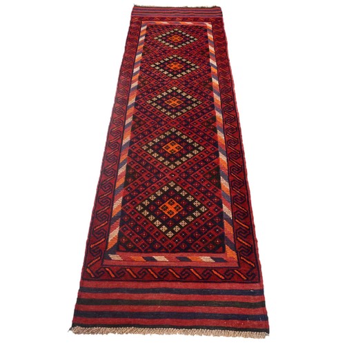 Vintage Handmade Afghan Carpet Hallway Woven Oriental Wool Runner Rug 8 x 2 Ft - Picture 2 of 8