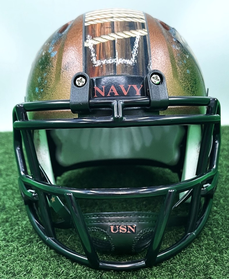 Navy Midshipmen Custom Pocket Pro Mini Helmet - Collectible Football Memorabilia Navy Midshipmen Custom Pocket Pro Mini Helmet - Collectible Football Memorabilia