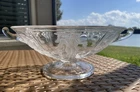 Vintage Fenton Crystal Satin Dancing Ladies Handled Bowl. Scarce. No Damage.