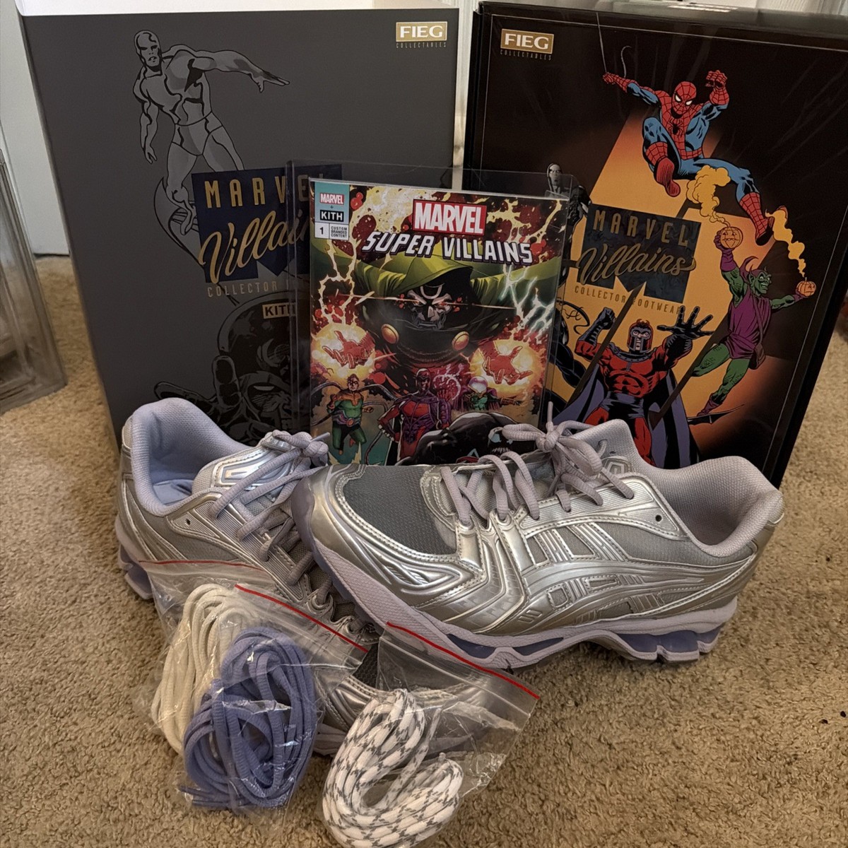 ASICS Gel-Kayano 14 Kith Marvel Villains Silver Surfer Size 12 | eBay