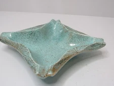 Vintage Ashtray Ceramic Mint Green & Gold Flecks Color USA Calif Orig  B 701 P19