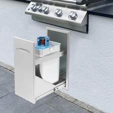 Stainless Steel Pull Out Trash Drawer Rectangular Outdoor Kitchen Trash Drawer