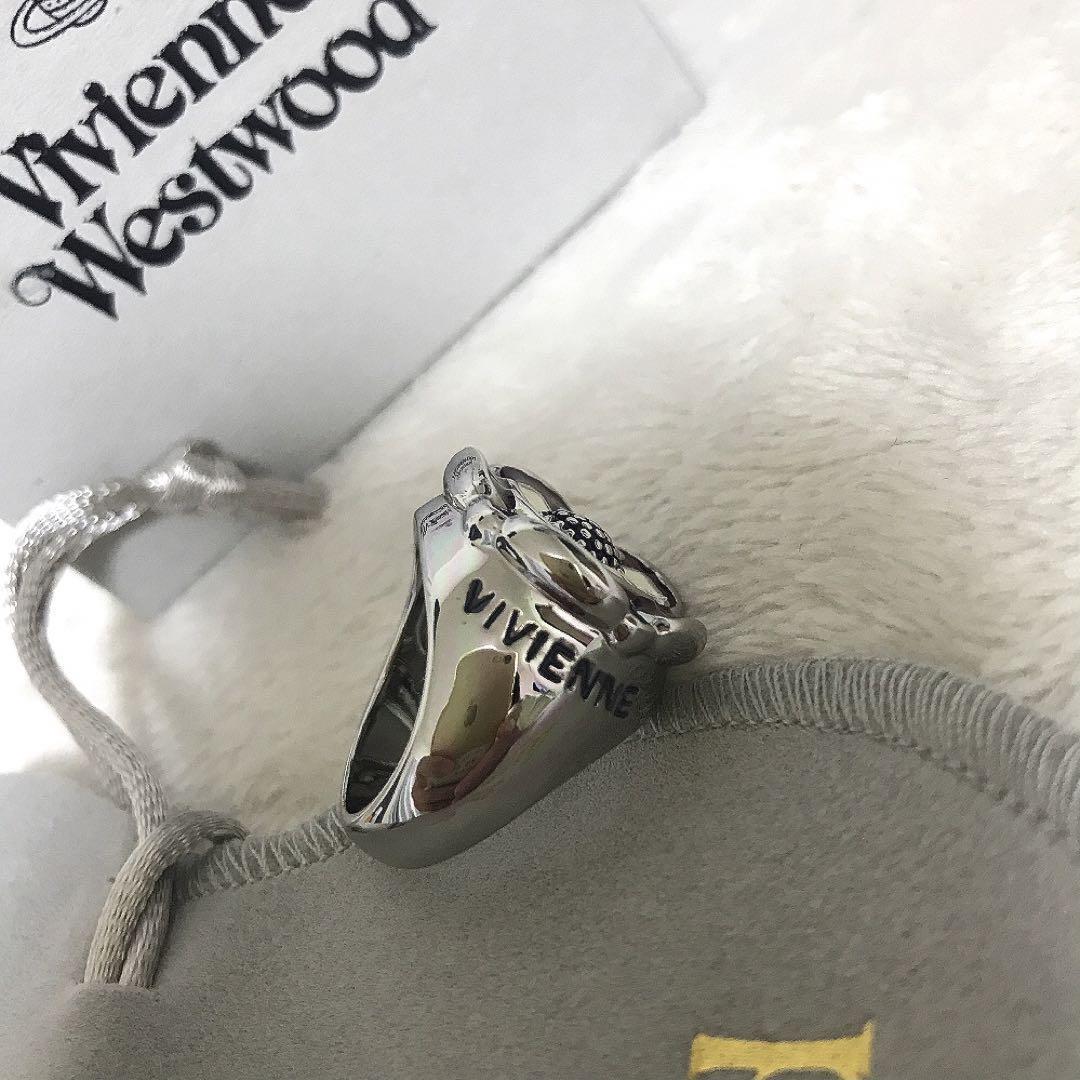 Vivienne Westwood Ring Size 6.5-7 Silver Logo NO BOX [EJ203 Vivienne Westwood Ring Size 6.5-7 Silver Logo NO BOX [EJ203