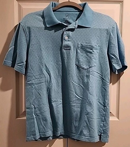 George Herren Poloshirt Med 38-40 Blau Rautenmuster Baumwollmischung Kurzarm - Bild 1 von 9