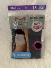 Maidenform Flexees Shapewear Womens Size 2XL Black Seamless High Waist Thong NEW