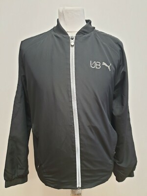 S742 MENS PUMA UB BLACK LIGHTWEIGHT FULL ZIP WINDBREAKER JACKET UK S EU 46  | eBay UK