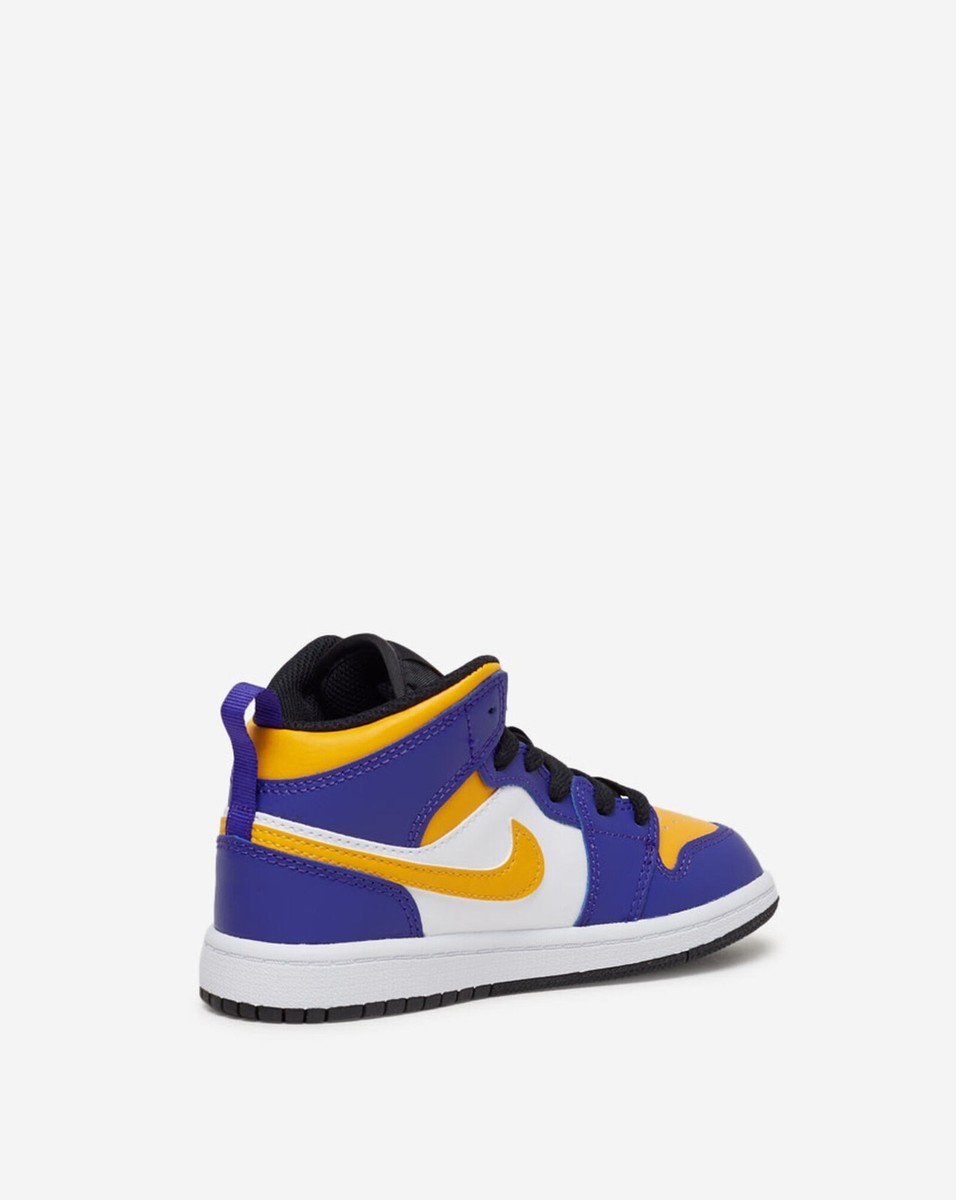 NIKE AIR Jordan 1 Mid Lakers (PS) DQ8424-517 PRESCHOOL SIZE NIKE AIR Jordan 1 Mid Lakers (PS) DQ8424-517 PRESCHOOL SIZE