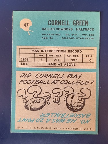 Tarjetas de fútbol americano Philadelphia 1964 completan el conjunto que elijas #1 - 98 - Imagen 93 de 195