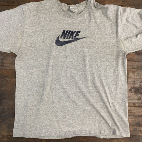 Vintage 90's Nike Swoosh Definition Logo Shirt Men's XXL 2XL USA Made Gray  G4-27