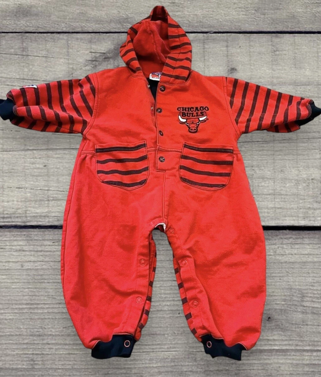 Vintage 90s Jumpball Club Mighty Mac Baby Toddler Romper Chicago