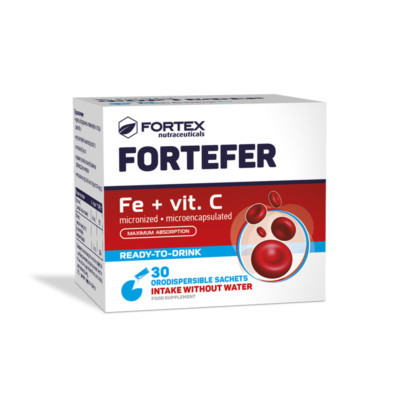 FORTEFER Eisen mit Vitamin C | 30 Asche | Trinkfertig ohne Wasser