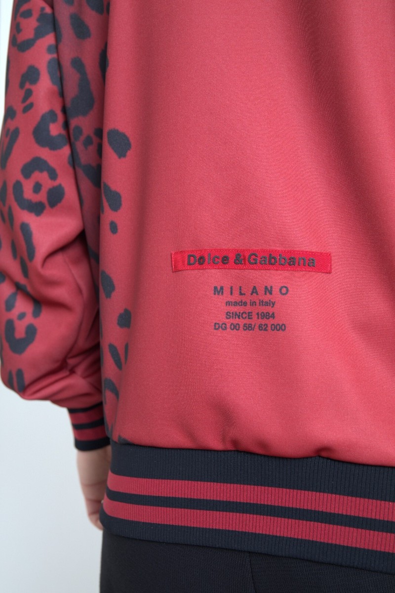 ジャケット Dolce & Gabbana JACKET (F27CETHUMKN N0000) DOLCE & GABBANA Jacket Red Leopard Polyester Bomber FullZip