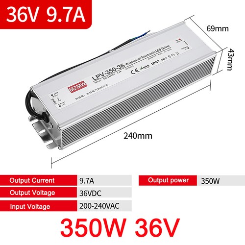 LED Strip Driver Power Supply Transformer Waterproof IP67 DC 12V/48V 25W/1500W - Picture 49 of 74