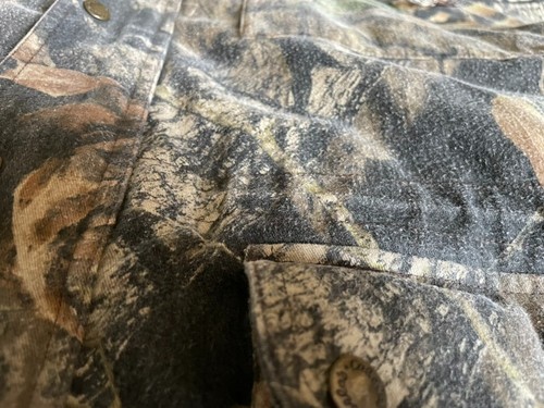Vintage Cabelas Coat Mens 3XL Camouflage Mossy Oak Full Zip Hooded Hunting Flaw - Picture 7 of 19