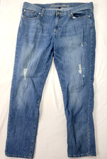 Gap Premium Skinny Women's Blue Denim Jeans Distressed Size 16 Waist 40' Ins 32"