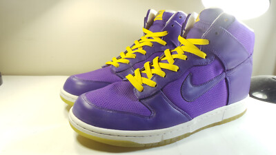 DS NIKE 2009 DUNK HI PREMIUM ''LAKERS'' VARSITY PURPLE MAIZE 13  VINTAGE FORCE AIR