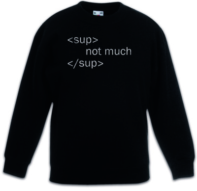 Sup Not Much Sup Kids Boys Girls Pullover Computer Scientist Html Css Web Fun