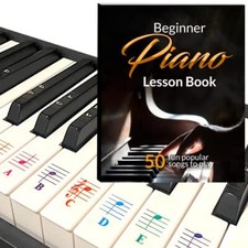 Beginner Piano Book for Kids, Piano Keyboard Stickers, 50 Amazing  Popular