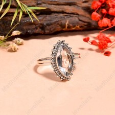 Natural Crystal Stone Ring 925 Sterling Silver Ring Statement Ring Women Ring