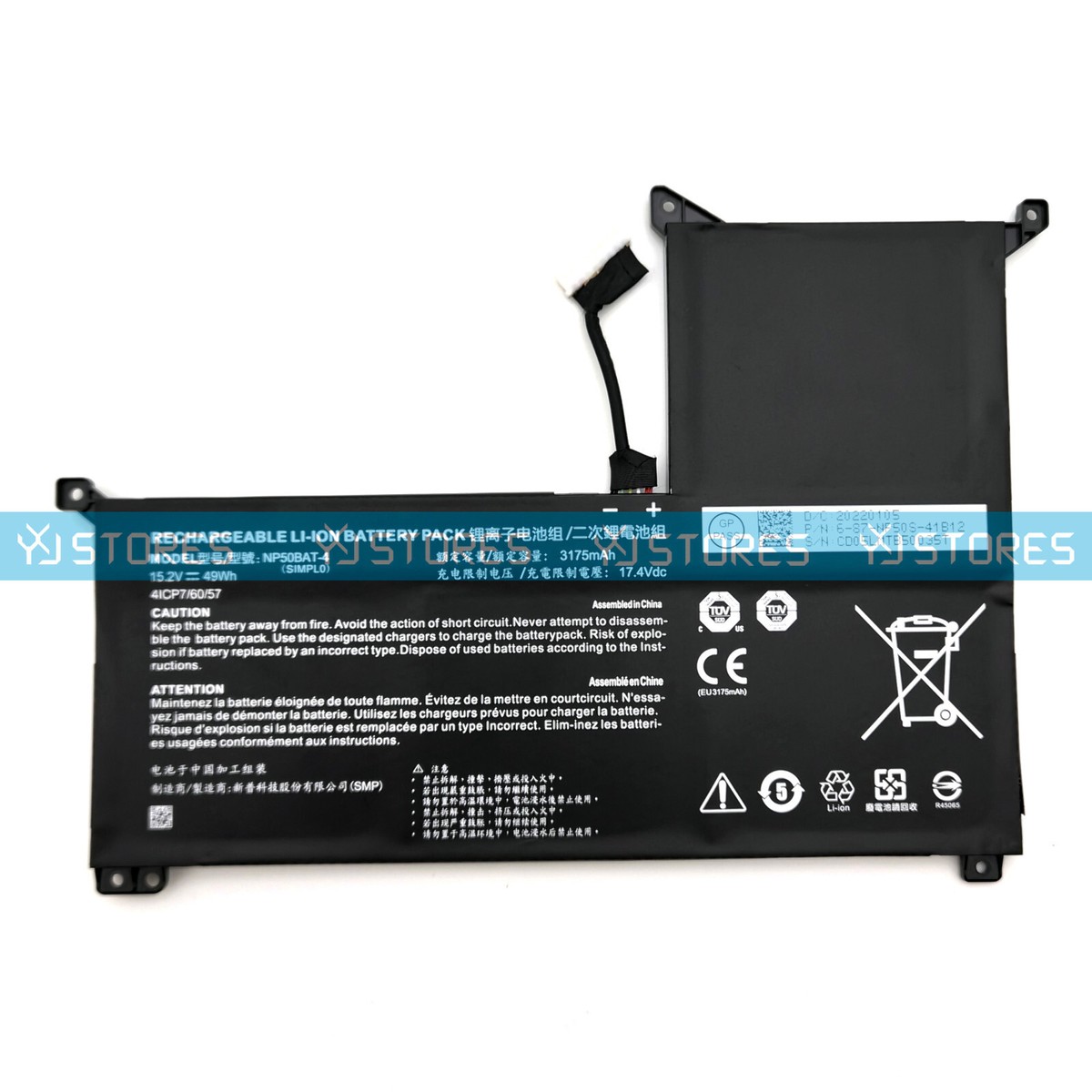 Genuine NP50BAT-4 Battery for Schenker XMG Focus 15 Machenike