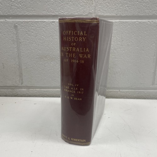 RARO Historia Australia Guerra 1914-18 LIBRO MILITAR AIF FRANCIA 1917 CEW BEAN Vol IV