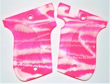 Phoenix Arms HP22, HP25 pistol grips neon pink and white swirl plastic