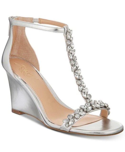 jewel badgley mischka hunt evening wedge sandals