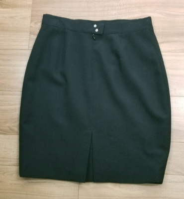 Mugler France Women's 29'' Waist Black Wool Pencil Skirt Lined