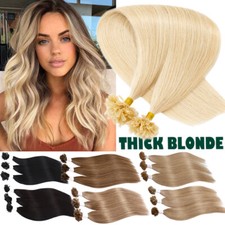 Hot Fusion Keratin Nail U Tip 100 Remy Human Hair Extensions Pre-Bonded 200S 1G