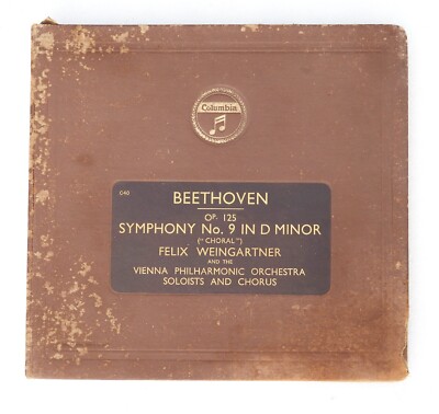 COLUMBIA BEETHOVEN SYMPHONY D MINOR FELIX WEINGARTNER 78 RPM
