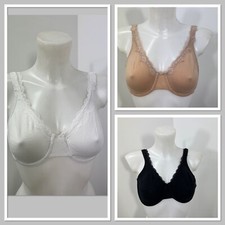 Ladies New Ex Fruit Of The Loom Underwired Cotton Rich Bra Sizes 36B- 42DD 2 PK