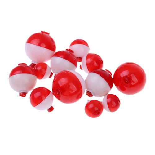 12pcs Ballposen Rund Wasserkugel Angeln Fischen Zubehör, weiß + Rot - Bild 7 von 8