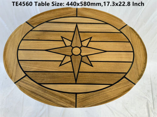Boot Oval Teak Tischplatte 440x580/600x800mm 17,3x22,8/23,6x31,5 Zoll Marine Wohnmobil - Bild 1 von 34