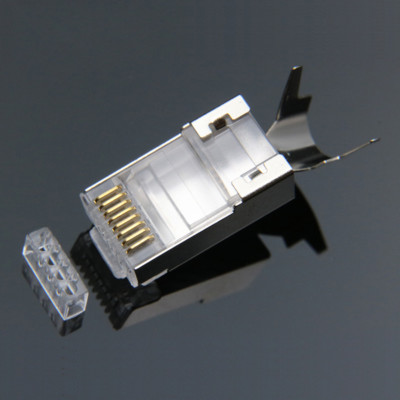 20pcs rj45 Connector cat7 Cat6a Network Nonnector RJ45 Plug 8P8C Metal Shielded 