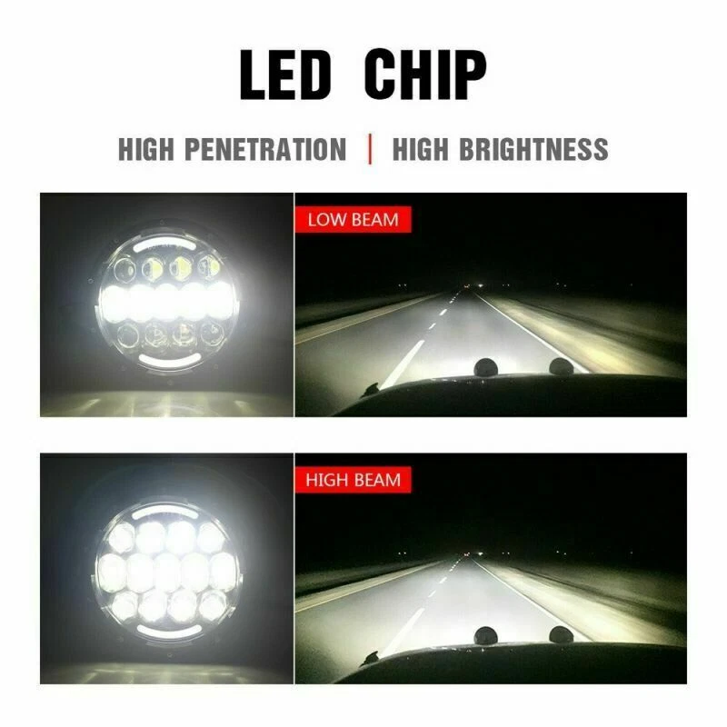 Combo de barra de luz LED 50/52" para Jeep Wrangler TJ 1997-2006 + cápsulas de 4" + faros de 7" Foto 4 de 4