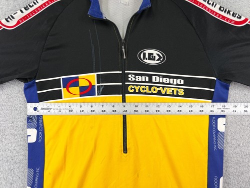 VINTAGE Louis Garneau Cycling Jersey Adult Medium Yellow Blue 1/2 Zip Poly READ - Picture 9 of 14