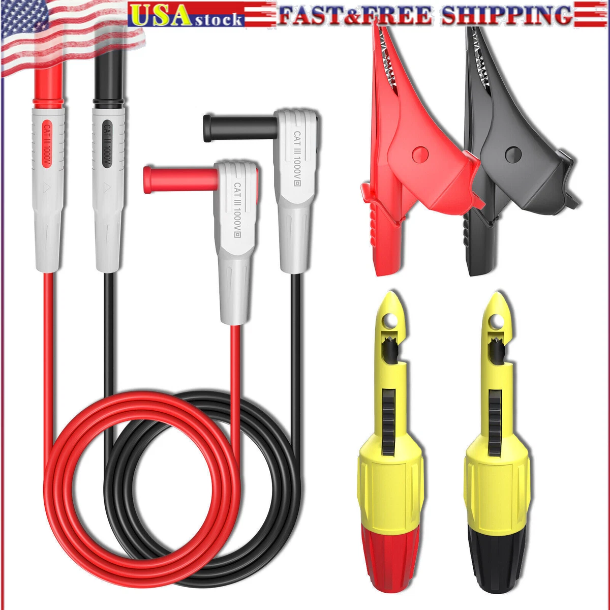 Puntas De Prueba Para Multímetro - Juego De 2 (Rojo/Negro) Con Cable De 1m Y Conectores Banana, Compatible Con La Mayoría De Multímetros Digitales