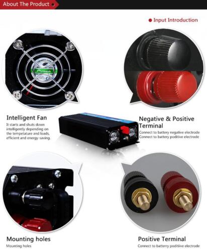 Solar Power Inverter 1500W 12V to 230V 50HZ Off Grid Pure Sine Wave Converter - Picture 7 of 10