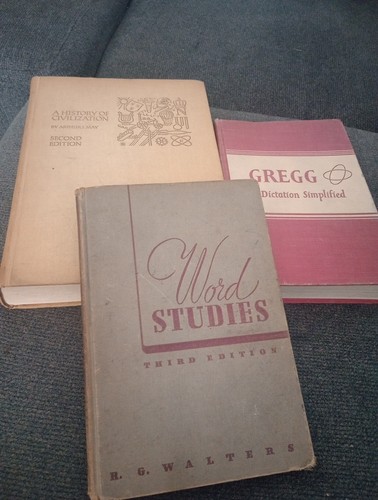 Vintage Book Lot, A History Of Civilization, Dictation Simplified And World...