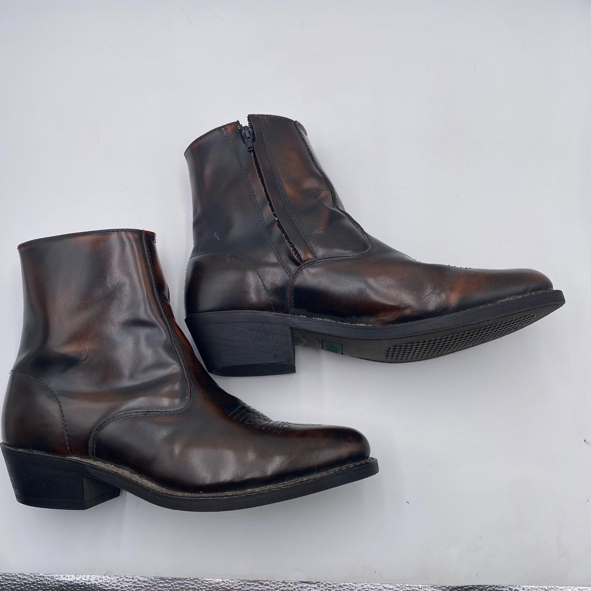 Laredo 62004 Men 12EW Brown Burnish Leather Side Zip Western  display picture 2