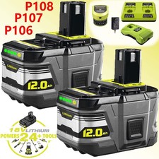 1~2PACK 6.0Ah/9.0Ah Battery For Ryobi One Plus P108 Lithium RB18L50 RB18L40 P104