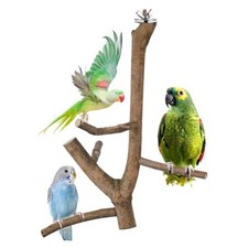 Bird Perch Stand, Natural Vitex Negundo Wood Parrot Perch Bird Cage Branch
