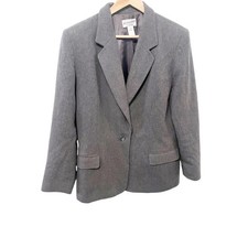 Pendleton Women's Gray 100 Wool Single Button Blazer Jacket Size 14